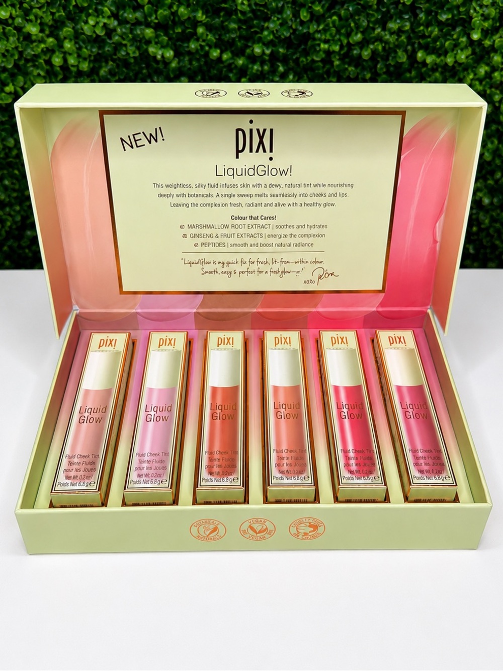 Pixi LiquidGlow Fluid Cheek Tint 6-Piece PR Set NWT